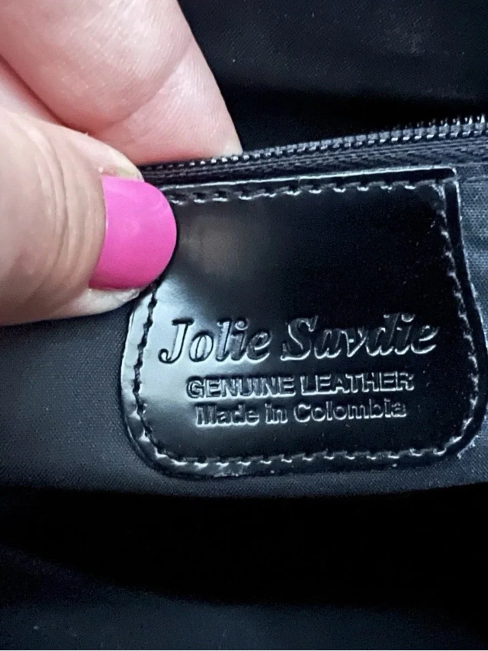 Jolie Saville Black Leather Top-Handle Briefcase, leather